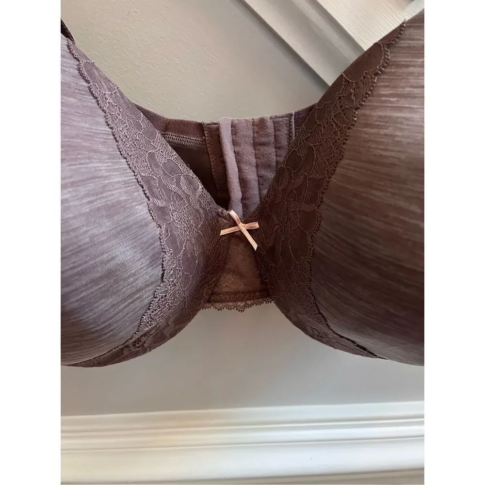 Cacique Plum Space Dyed Lightly Lined Full Coverage Bra sz 44G